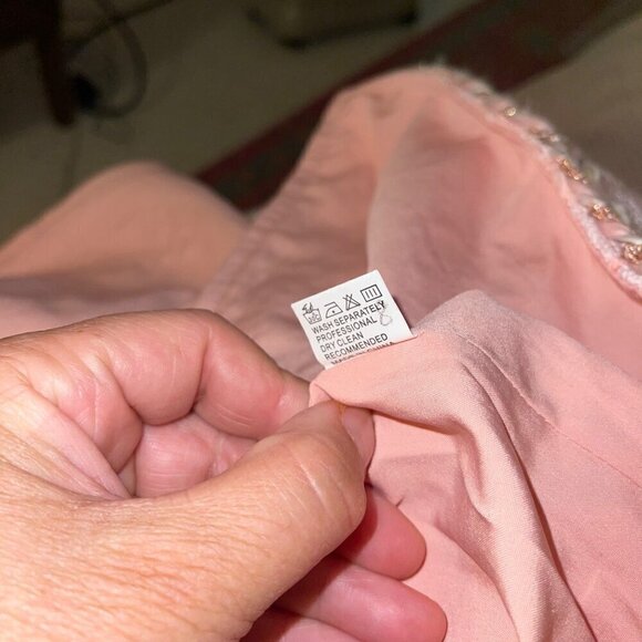 Niwiy Womens Vest Size Large Pink Tweed Pockets Button Up V Neck Sleeveless - Picture 10 of 10